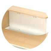 User-friendly<br/>Worktop with scalloped edge for monitors up to 21 inches electrification