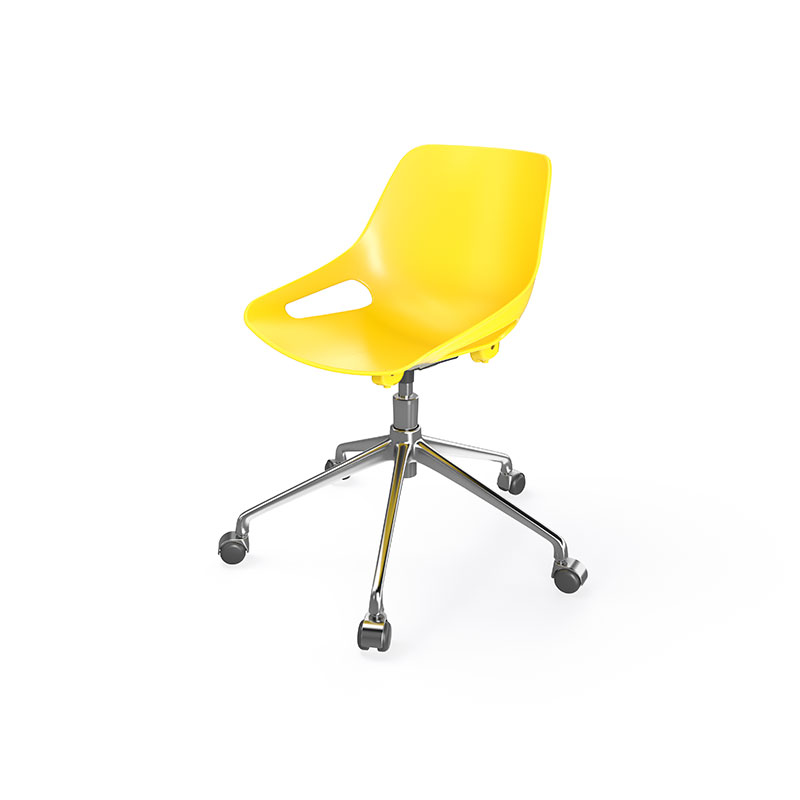 Nouveautés chaise haute et tabouret mobilier de bureau jaune en laine et  polypropylène