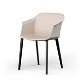 4 pieds polypropylène noir<br/> Piétement conique chaise 4 pieds