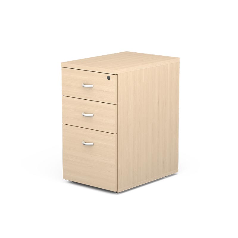 Caisson Hauteur Bureau 3 tiroirs dont un tiroir pour dossiers