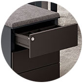Zitkussen Dikte 25 mm <br/> (bevestigd op het metalen topblad met magnetische stroken roulettes