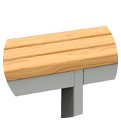 Seat composed of 3 varnished light beech slats roulettes
