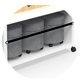 Riem met clips <br/> Voor het opbergen van poefs ZELIE bureau motorise